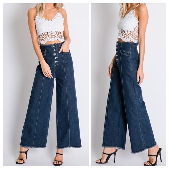 Davi & Dani Denim - Bella High Waist Wide Leg Jeans